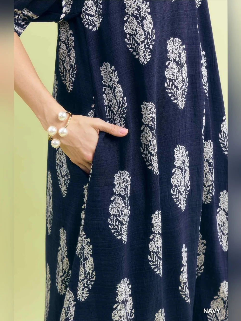 Umgee Border Print Collared Midi Dress - Picture 4 of 8